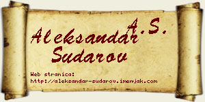Aleksandar Sudarov vizit kartica